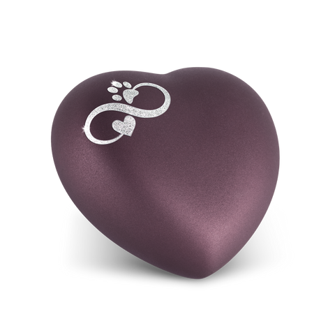 Tierurne - Keramik Herz berry Infinity/Pfote 1500ml