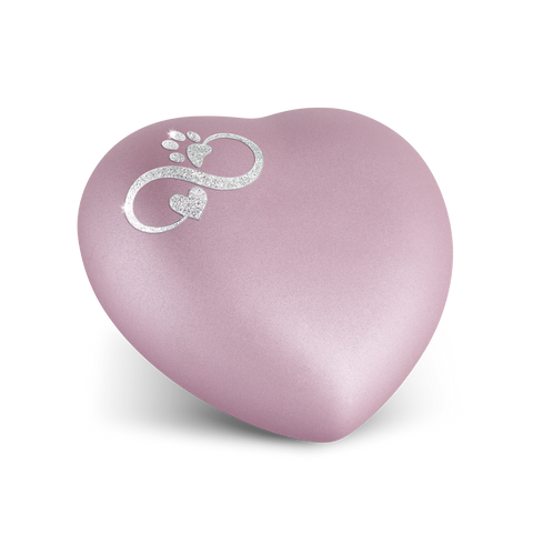 Tierurne - Keramik Herz rosé Infinity/Pfote 1500ml