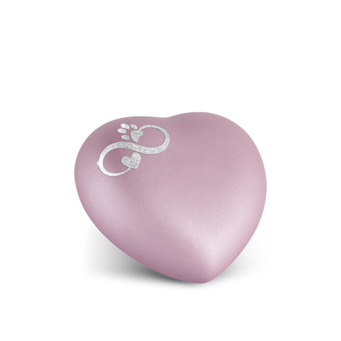 Tierurne - Keramik Herz rosé Infinty/Pfote 500ml