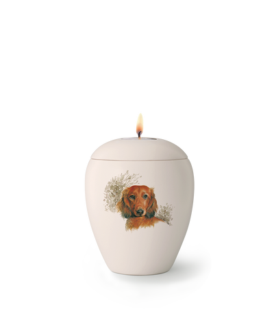 Tierurne - Keramik Hund "Dackel" mit Gedenklicht 500ml