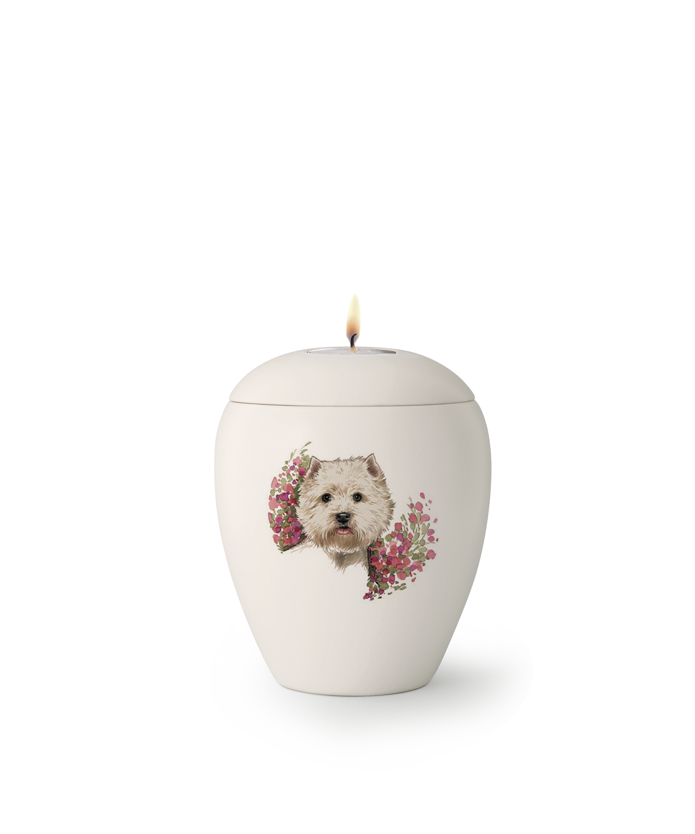 Tierurne - Keramik Hund "Terrier" mit Gedenklicht 500ml