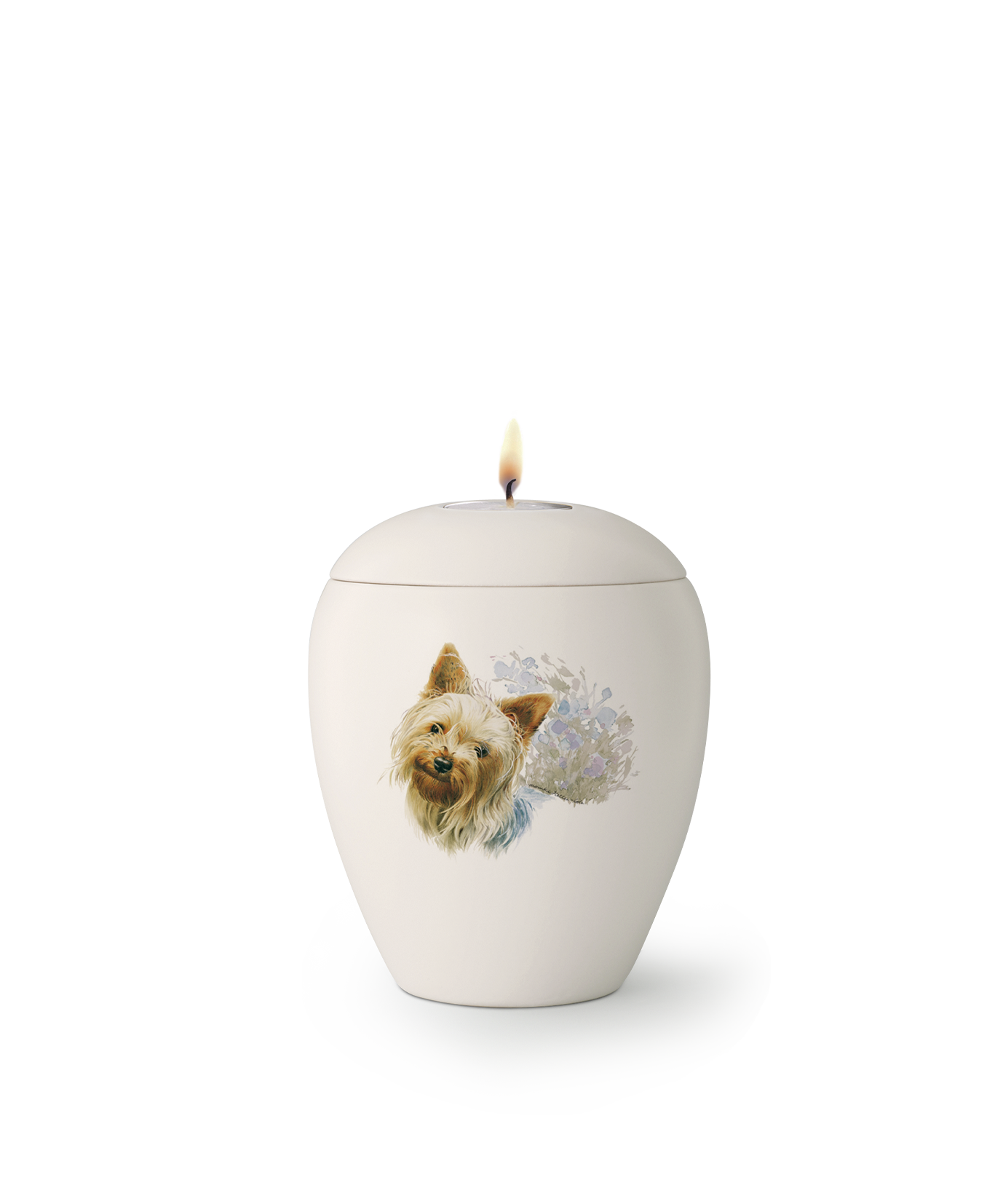 Tierurne - Keramik Hund "Yorkshire" mit Gedenklicht 500ml