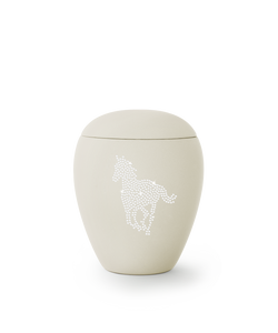Tierurne - Keramik Pferdeurne, Pferdemotiv aus Kristallen 1500ml