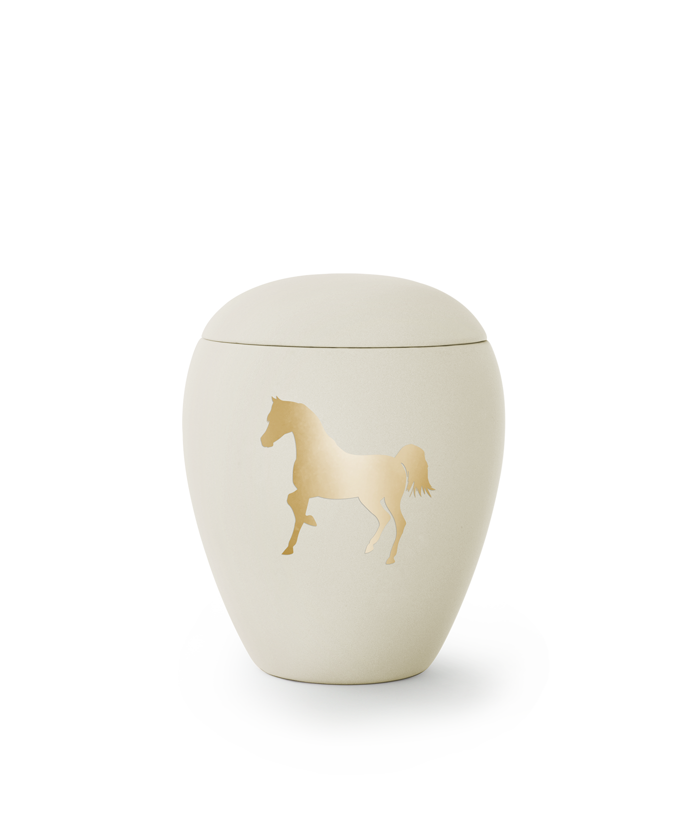 Tierurne - Keramik Pferdeurne, goldenes Pferdemotiv 1500ml