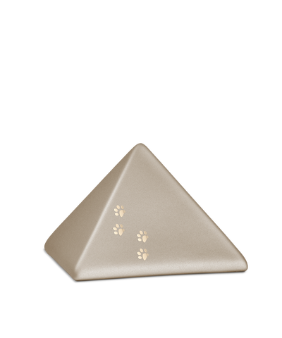 Tierurne - Keramik Pyramide champagner Pfoten 500ml