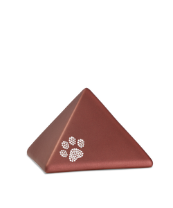 Tierurne - Keramik Pyramide rubin Pfote Kristalle 500ml