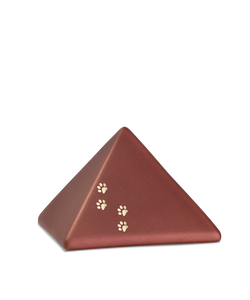 Tierurne - Keramik Pyramide rubin Pfoten 500ml