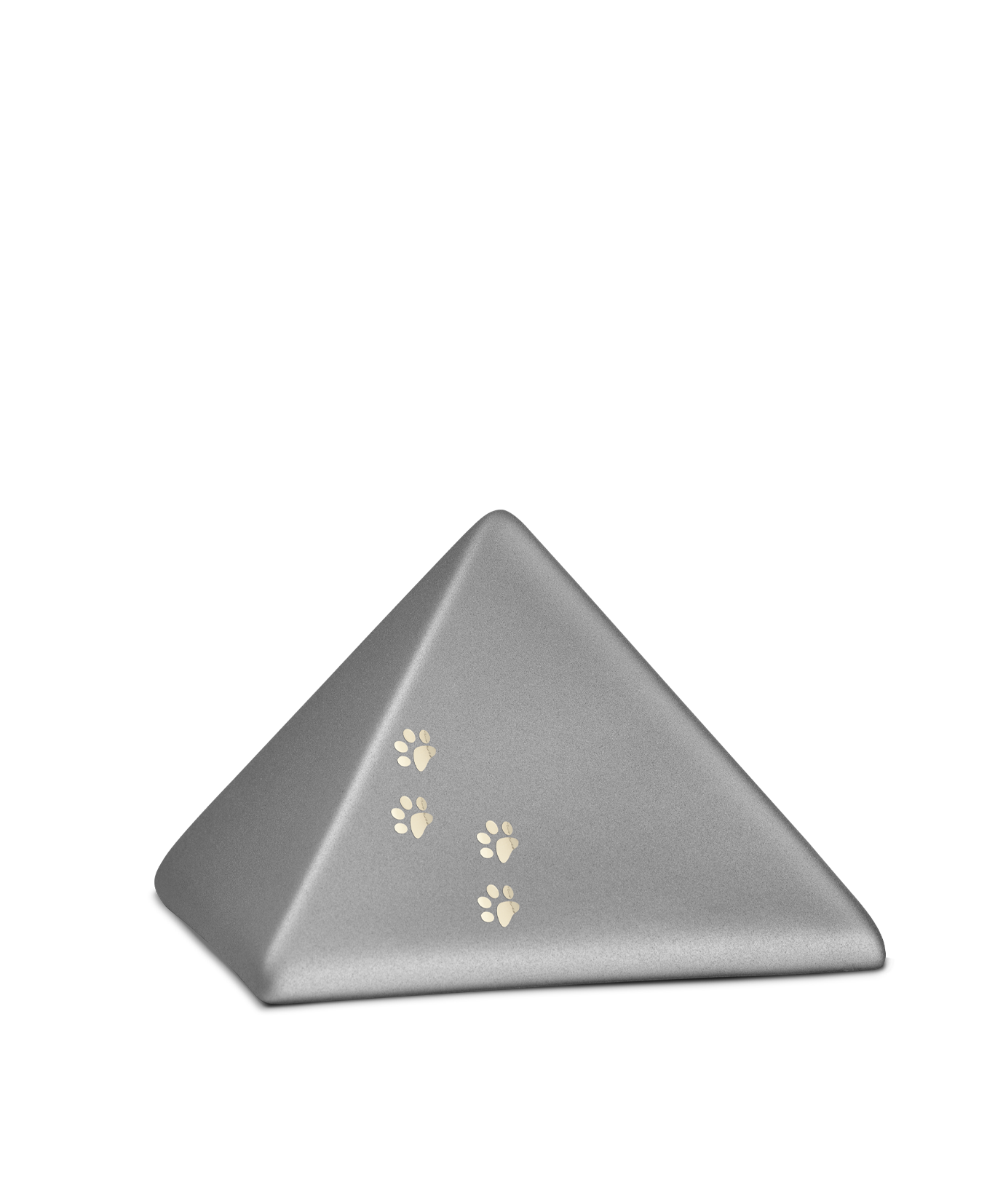 Tierurne - Keramik Pyramide steingrau Pfoten 500ml