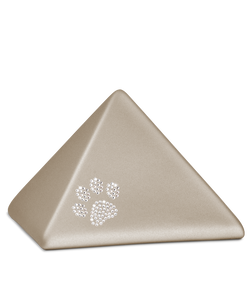 Tierurne - Keramik Pyramide champagner Kristall-Pfote 1500ml