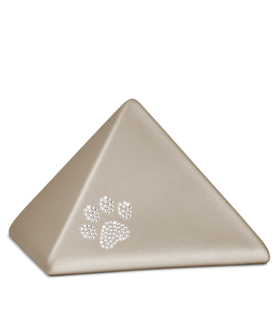 Tierurne - Keramik Pyramide champagner Kristall-Pfote 1500ml