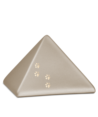 Tierurne - Keramik Pyramide champagner Pfoten 1500ml