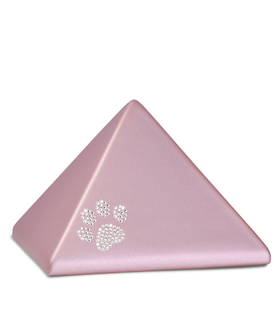 Tierurne - Keramik Pyramide rosé Kristall-Pfote 1500ml