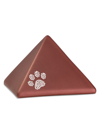 Tierurne - Keramik Pyramide rubin Kristall-Pfote 1500ml