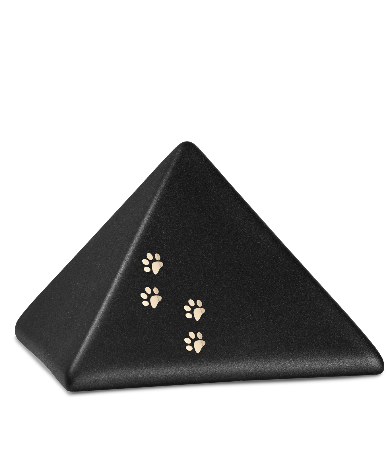 Tierurne - Keramik Pyramide schwarz Pfoten 1500ml