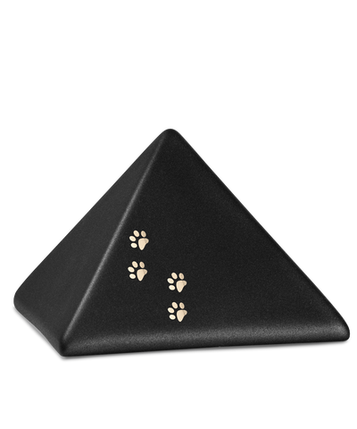 Tierurne - Keramik Pyramide schwarz Pfoten 1500ml