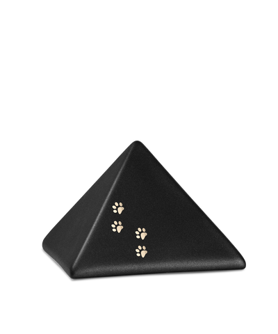 Tierurne - Keramik Pyramide schwarz Pfoten 500ml