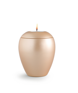 Tierurne - Keramik apricot mit Gedenklicht 1500ml