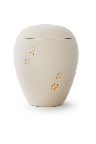 Tierurne - Keramik Samton cremé Pfoten 2800ml