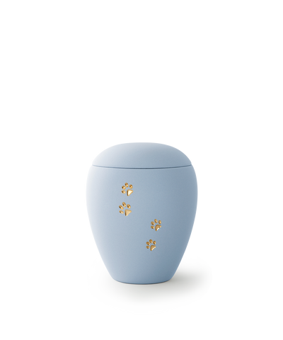 Tierurne - Keramik himmelblau Pfote 500ml