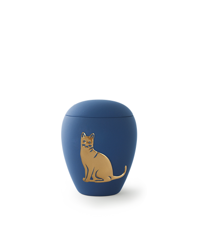 Tierurne - Keramik marine Katze 500ml
