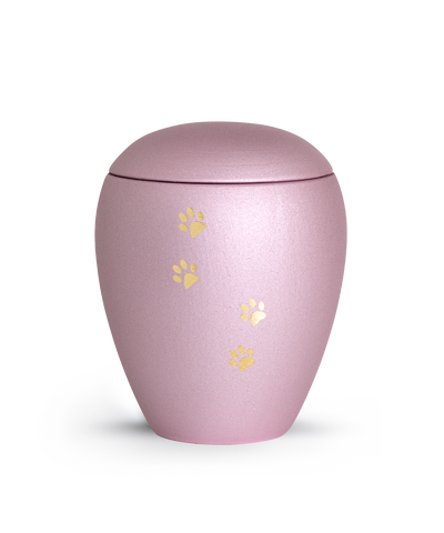 Tierurne - Keramik vevelt rosé Pfoten 2800ml