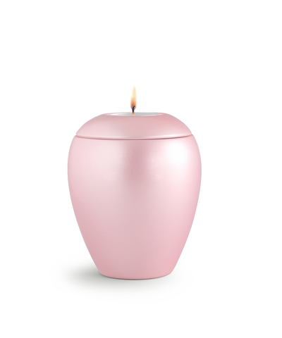 Tierurne - Keramik rosé mit Gedenklicht 1500ml