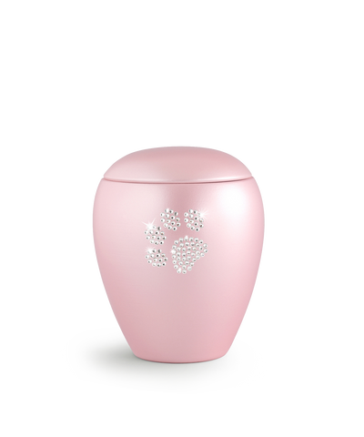 Tierurne - Keramik rosé Pfote 1500ml