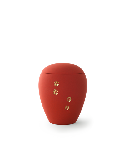 Tierurne - Keramik rubin Pfote 500ml