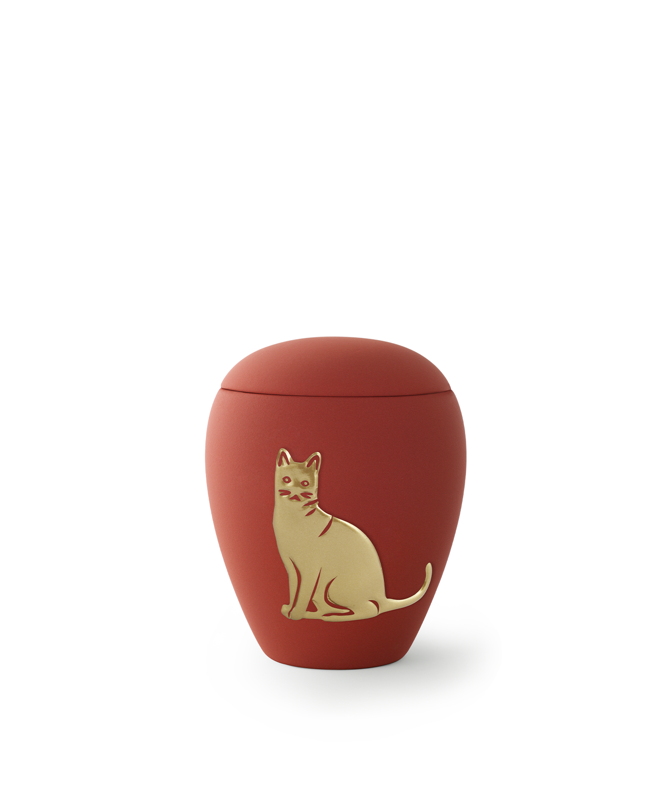 Tierurne - Keramik rubin Katze 500ml