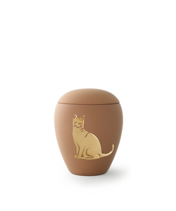 Tierurne - Keramik sand Katze 500ml