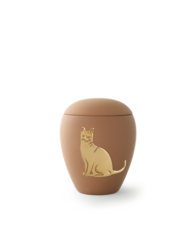 Tierurne - Keramik sand Katze 500ml