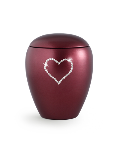 Tierurne - Keramik weinrot Herz 2800ml