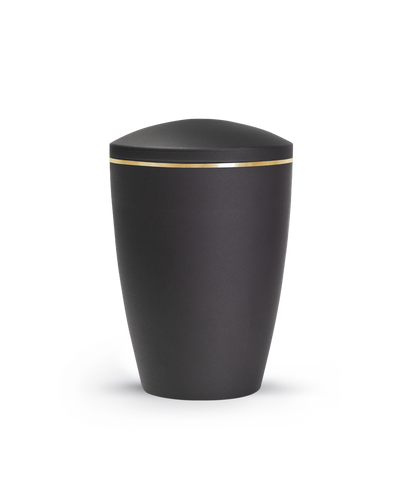 Tierurne - Metall schwarz Goldrand gebürstet 2800ml