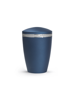 Tierurne - Metall navy Sparkling Glamour Band silber 1500ml