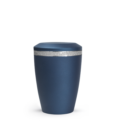 Tierurne - Metall navy Sparkling Glamour Band silber 1500ml