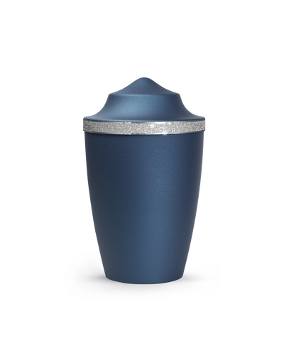 Tierurne - Metall navy Sparkling Glamour Band silber 1500ml