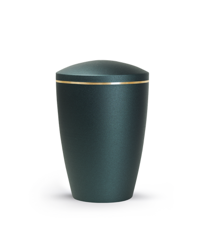 Tierurne - Metall petrol Goldrand gebürstet 2800ml