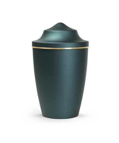 Tierurne - Metall petrol Goldrand gebürstet 2800ml