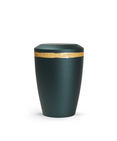 Tierurne - Metall petrol Sparkling Glamour Band gold 1500ml