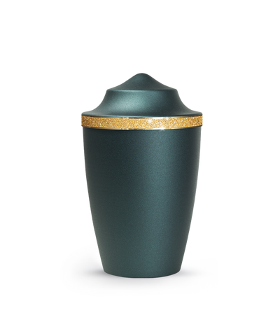 Tierurne - Metall petrol Sparkling Glamour Band gold 1500ml