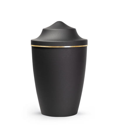 Tierurne - Metall schwarz Goldrand gebürstet 2800ml