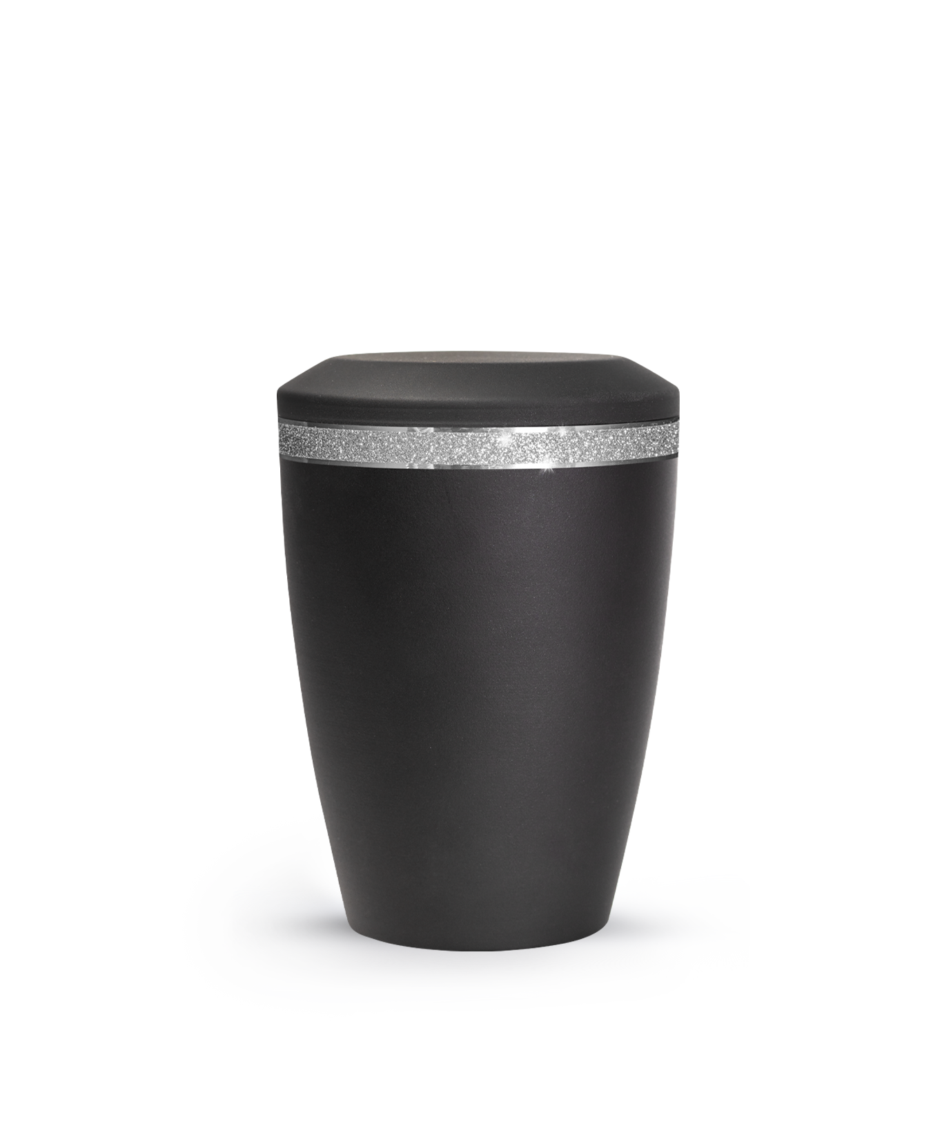 Tierurne - Metall schwarz Sparkling Glamour Band silber 1500ml