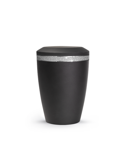 Tierurne - Metall schwarz Sparkling Glamour Band silber 1500ml