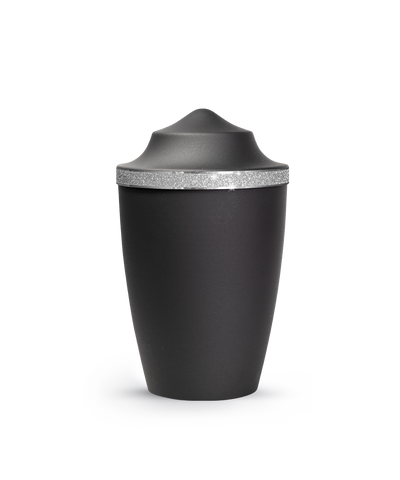 Tierurne - Metall schwarz Sparkling Glamour Band silber1500ml