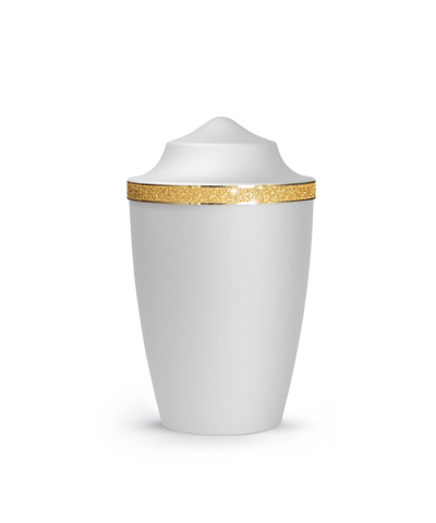 Tierurne - Metall weiß Sparkling Glamour Band gold 1500ml