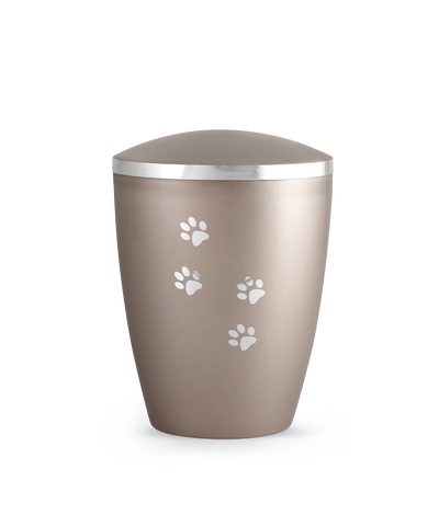 Tierurne - Naturstoff perlmutt fumé Pfotenmotiv 2800ml