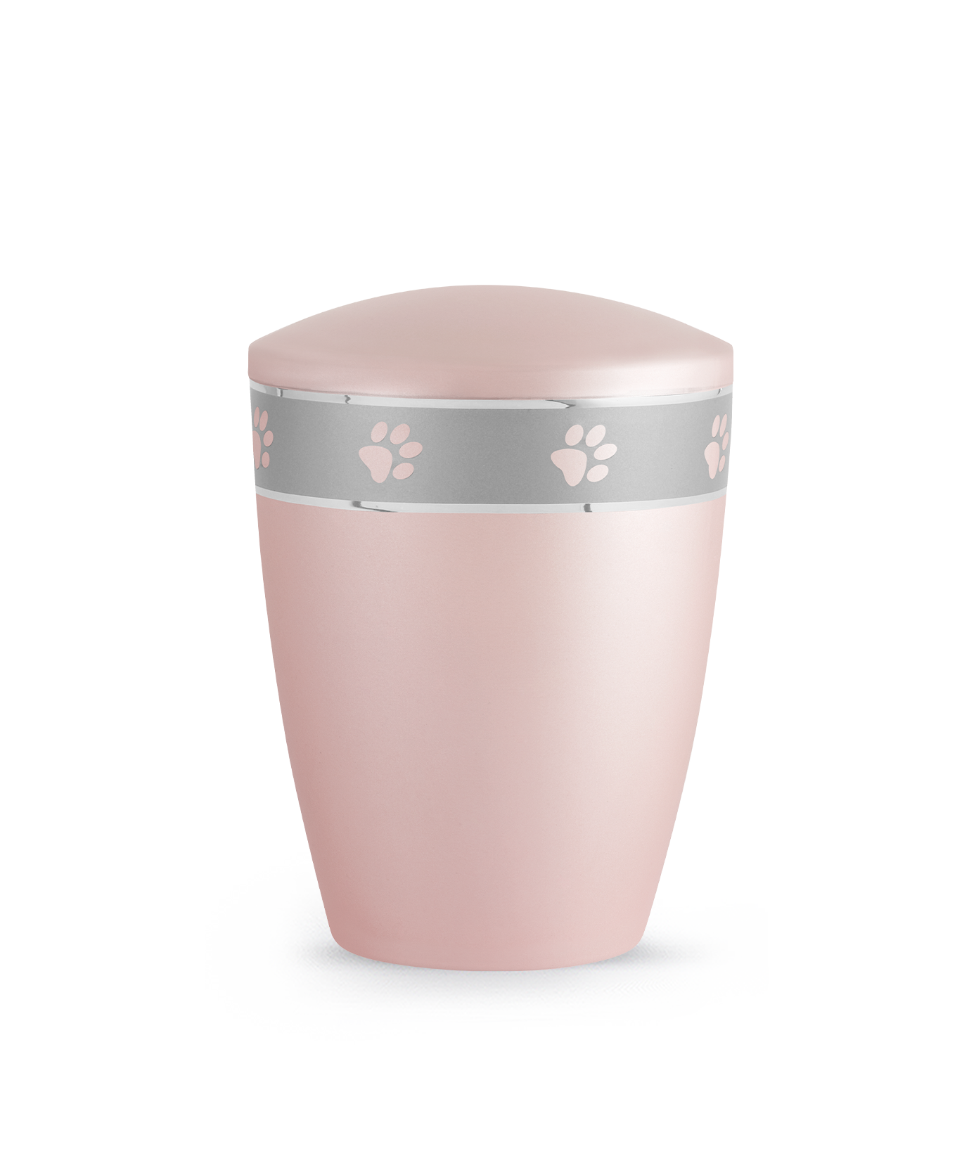 Tierurne - Naturstoff perlmutt rosé umlaufendes Pfotenmotiv 2800ml