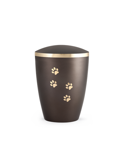 Tierurne - Naturstoff perlmutt chocolat Pfotenmotiv 1500ml
