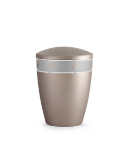 Tierurne - Naturstoff perlmutt fumé umlaufendes Pfotenmotiv 1500ml